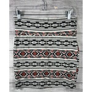 Charlotte Russe Mini Skirt Womens Large Geometric Tribal Print Bodycon Stretch